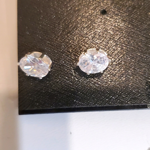 Jewelry - 4ct OVAL .925 SILVER CUBIC ZIRCONIA EARRINGS